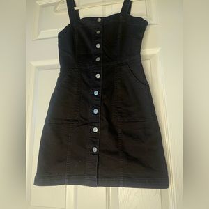 Black Denim button dress